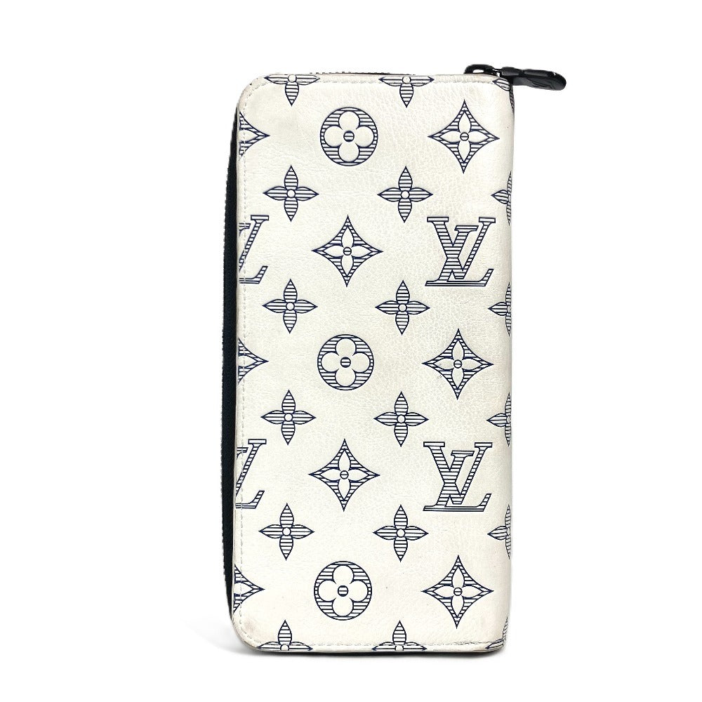 LOUIS VUITTON Long Wallet Purse M83381 leather white Monogram shadow Zippy Wallet Vertical unisex(Unisex)