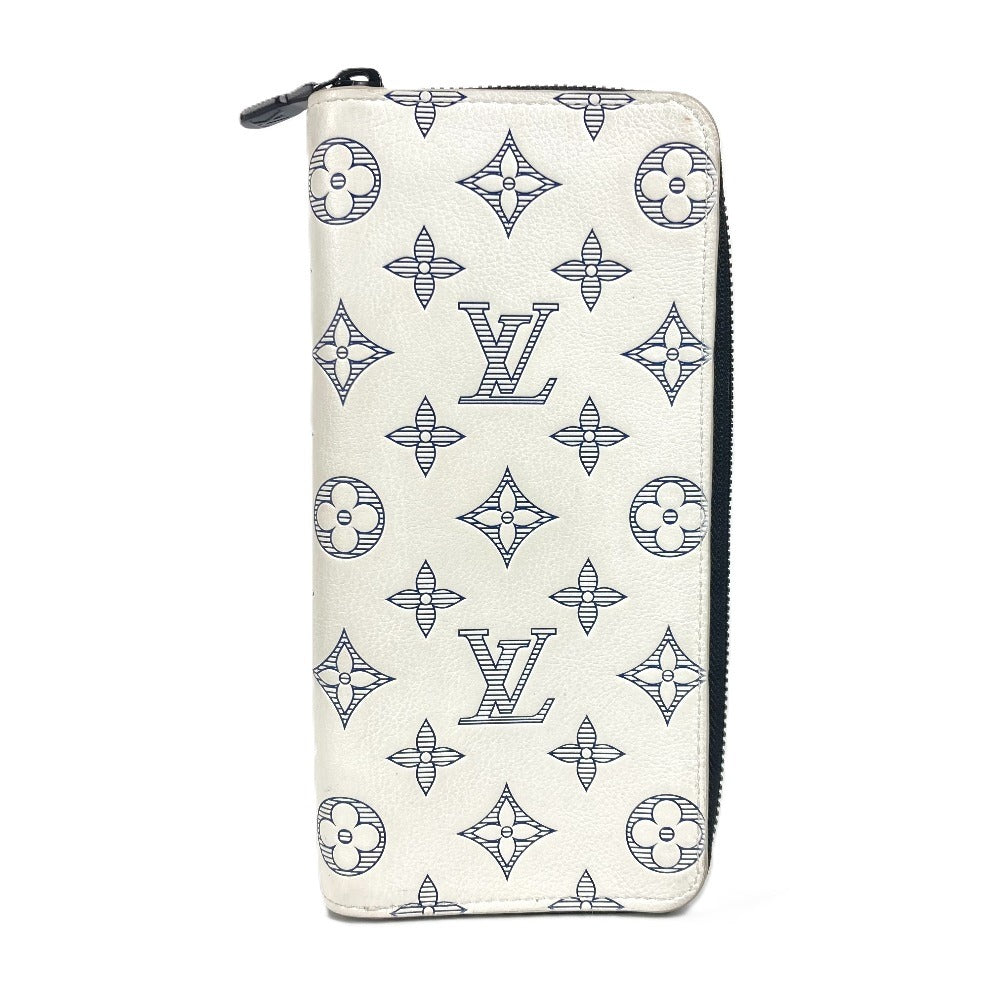 LOUIS VUITTON Long Wallet Purse M83381 leather white Monogram shadow Zippy Wallet Vertical unisex(Unisex)