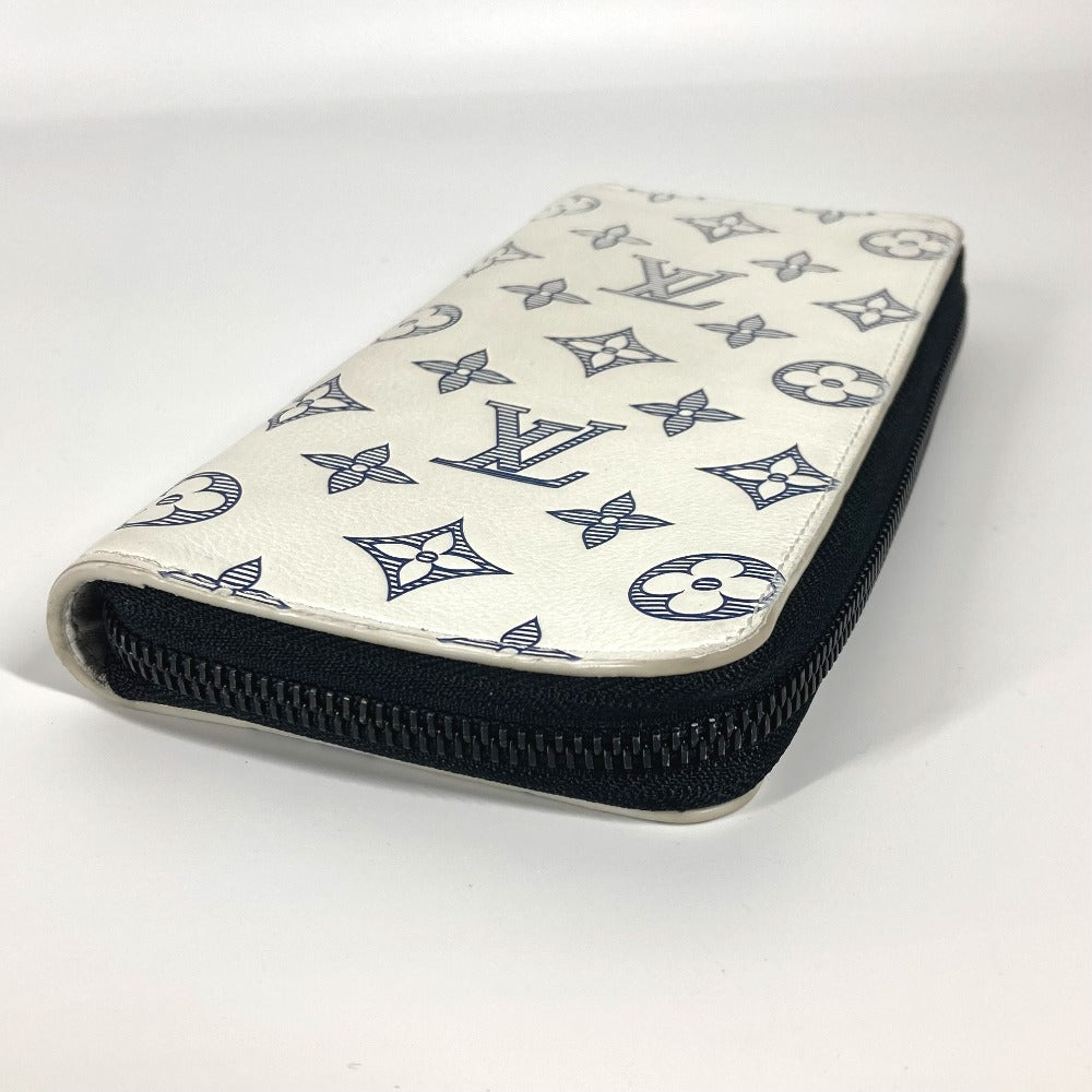 LOUIS VUITTON Long Wallet Purse M83381 leather white Monogram shadow Zippy Wallet Vertical unisex(Unisex)