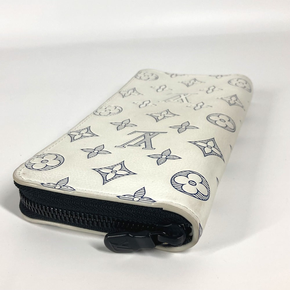 LOUIS VUITTON Long Wallet Purse M83381 leather white Monogram shadow Zippy Wallet Vertical unisex(Unisex)