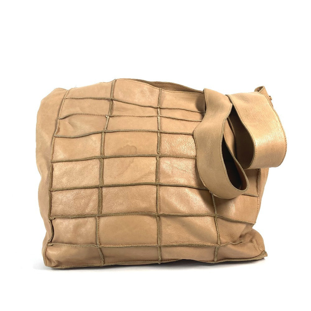 CHANEL Shoulder Bag leather beige   Chocolate bar Women