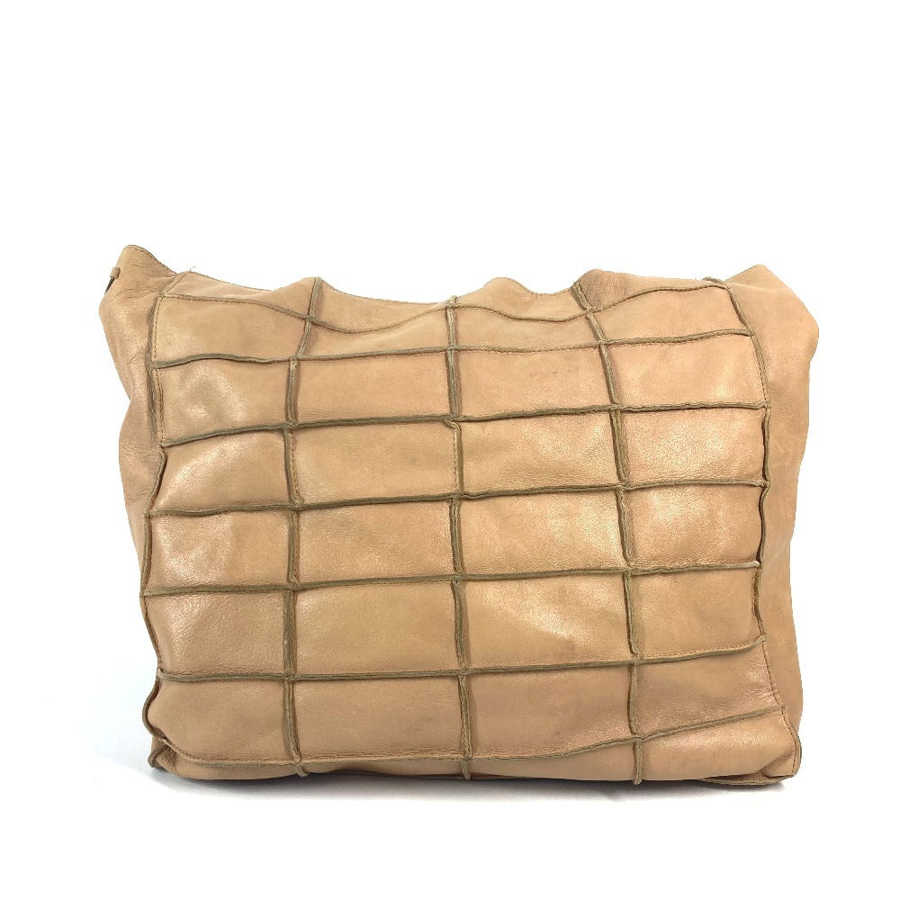 CHANEL Shoulder Bag leather beige   Chocolate bar Women