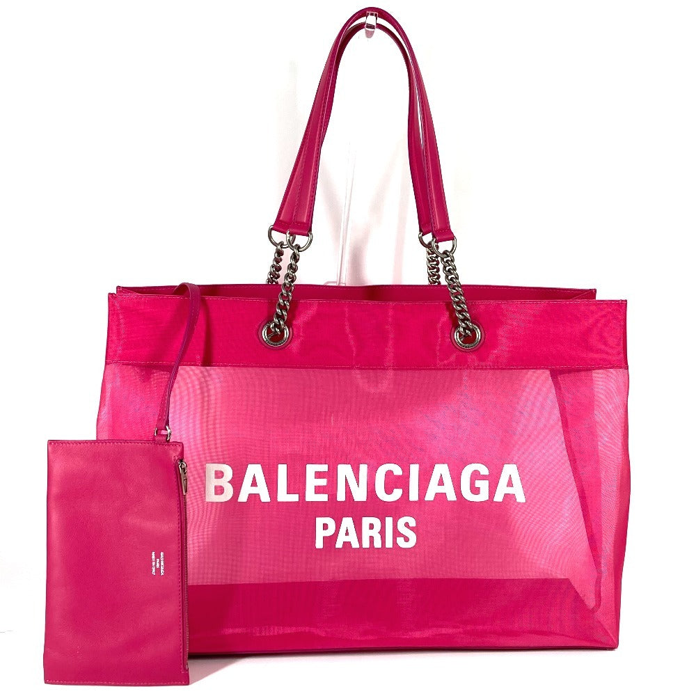 BALENCIAGA Shoulder Bag 741605 Polyester, Lambskin pink Mesh pouch included DUTY FREE LARGE logo