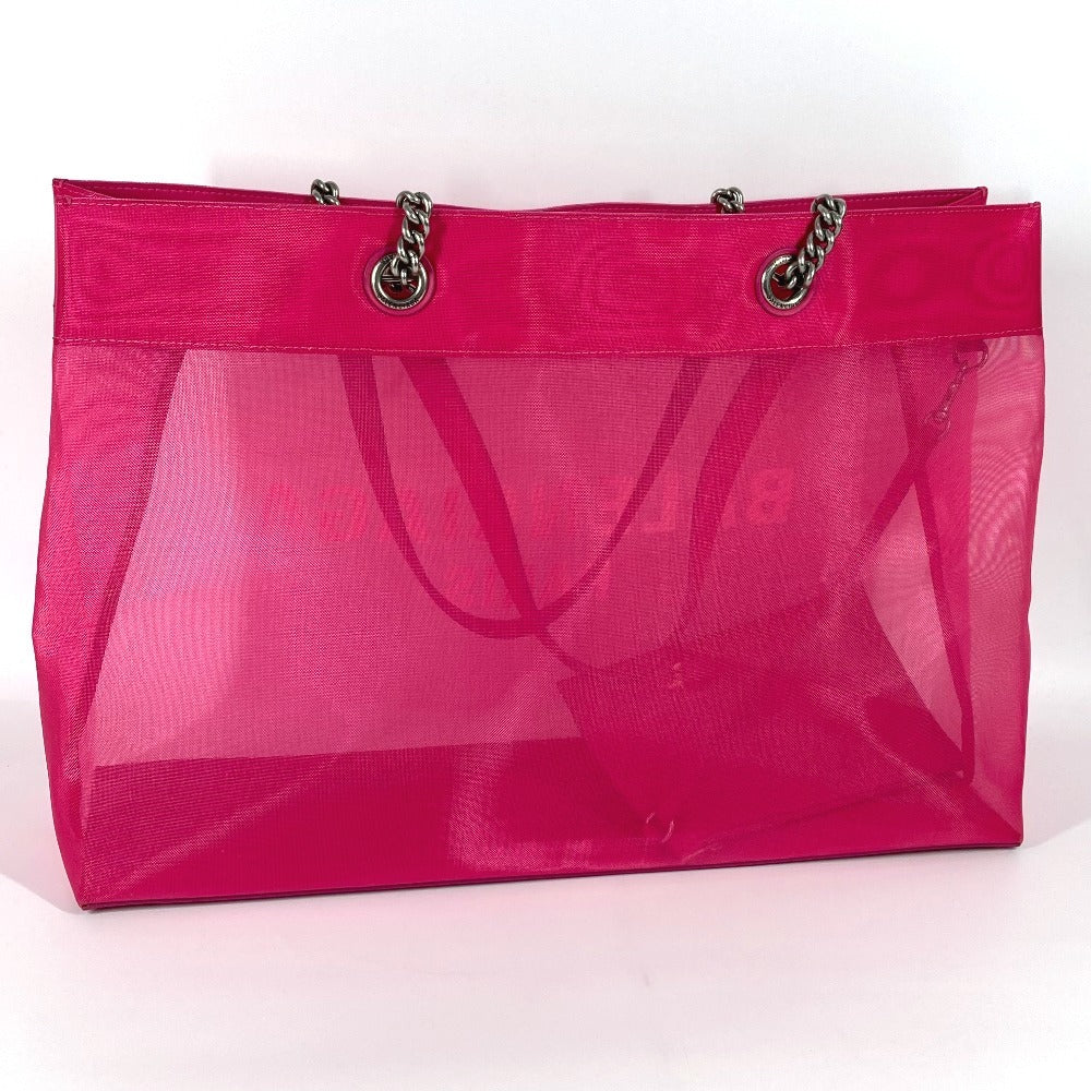 BALENCIAGA Shoulder Bag 741605 Polyester, Lambskin pink Mesh pouch included DUTY FREE LARGE logo