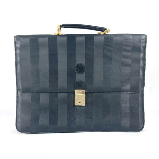 FENDI Business bag PVC / Leather black   Pecan logo unisex(Unisex)