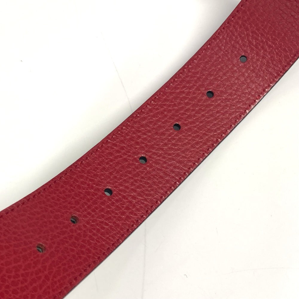 GUCCI belt 450000 leather Red Double G logo buckle 80