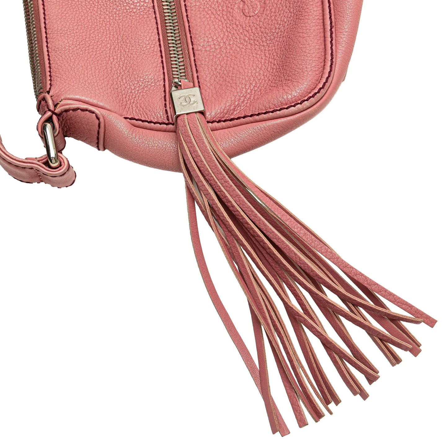 Pink Chanel Calfskin LAX Front Pocket Shoulder Bag