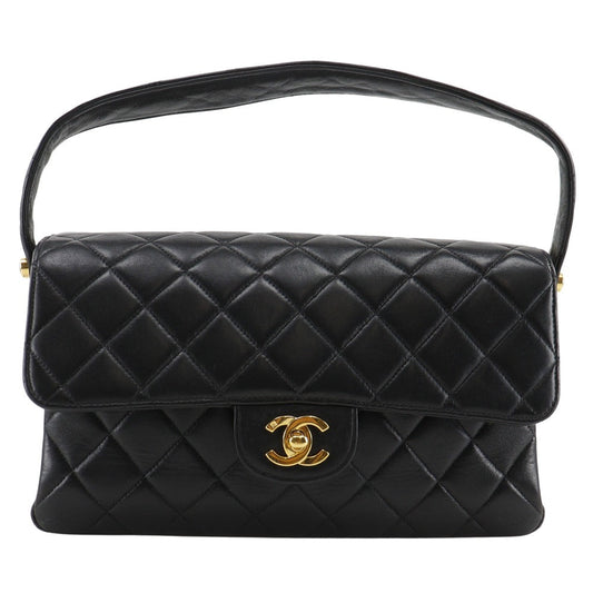 CHANEL Handbag lambskin black Matrasse Double face