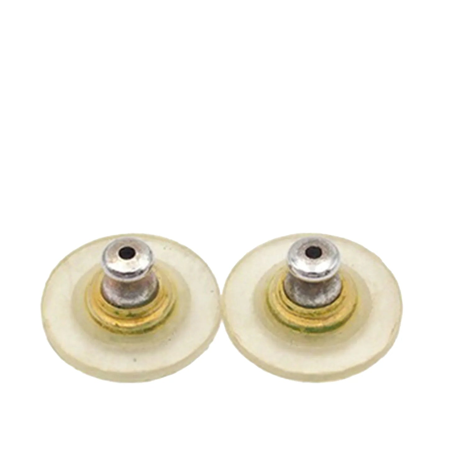 Gold Chanel Gold Plated Resin and Rhinestone CC Lipstick Drop Push Back Earrings
