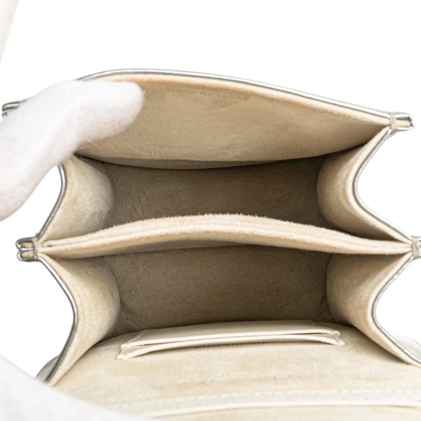 Silver Dior Metallic Studded Calfskin Vertical Diorama Crossbody Bag