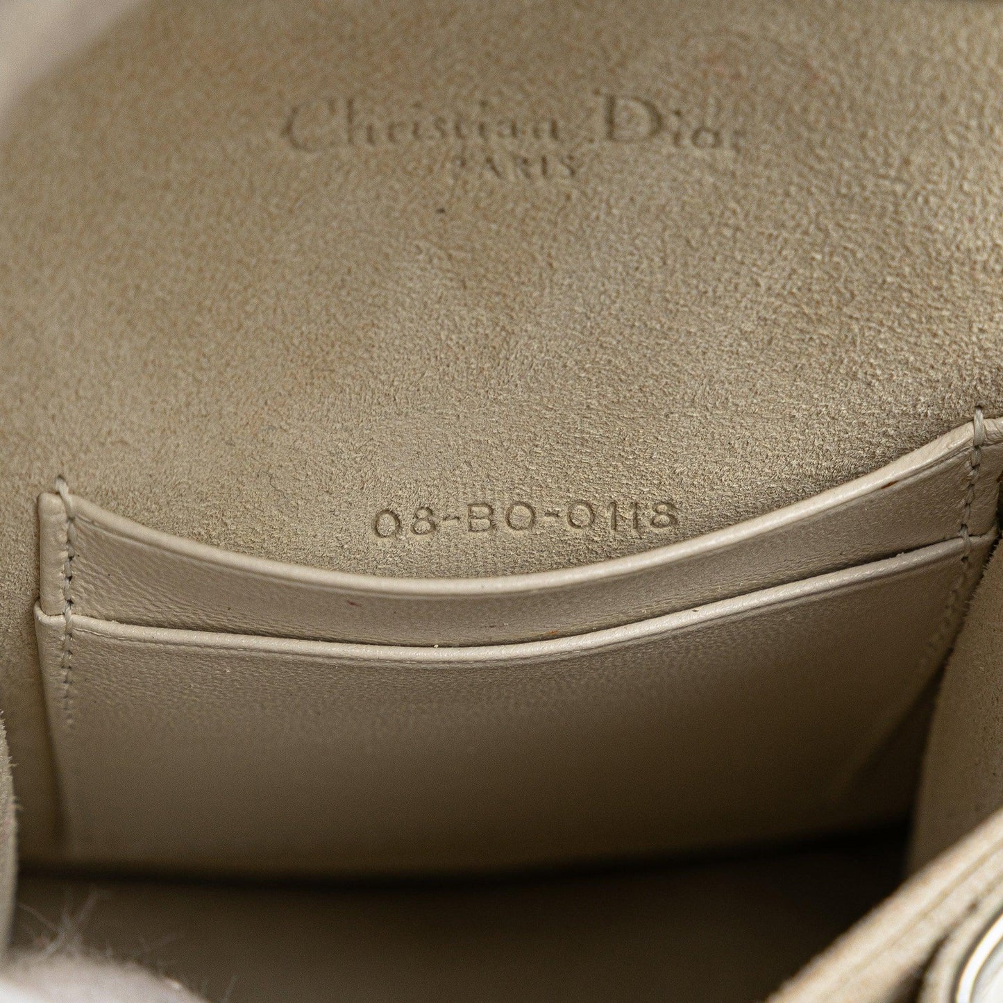 Silver Dior Metallic Studded Calfskin Vertical Diorama Crossbody Bag