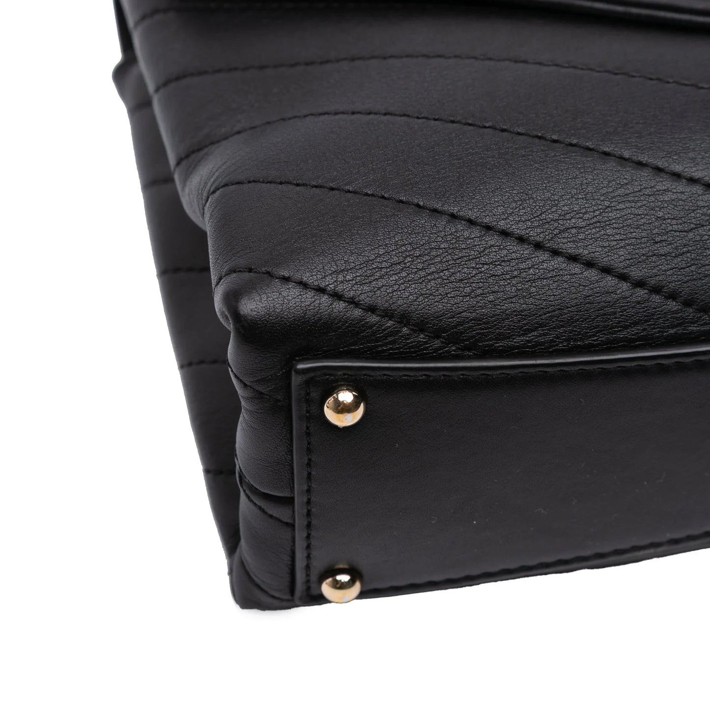 Black Chanel Small Chevron Calfskin Stitched Coco Flap Satchel