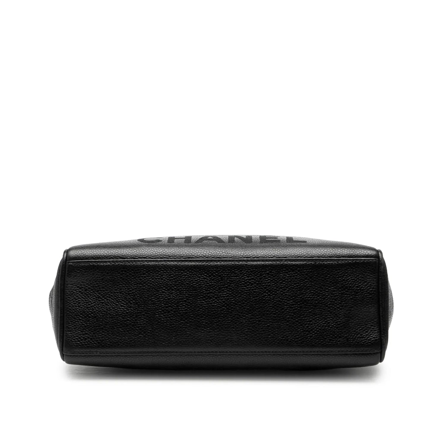 Black Chanel Caviar Logo Chain Shoulder Bag