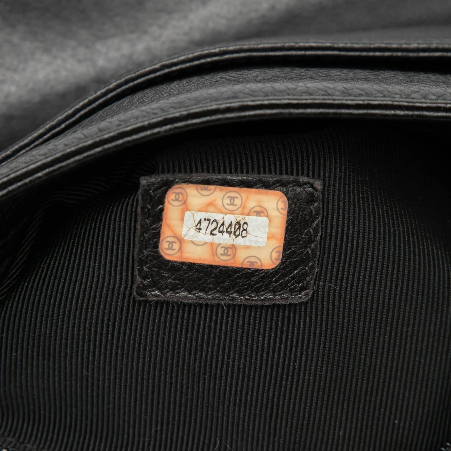 Black Chanel Caviar Logo Chain Shoulder Bag