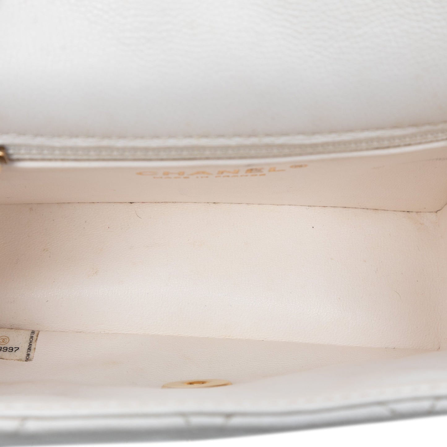 White Chanel Mini Quilted Caviar Sweet Classic Flap Crossbody Bag