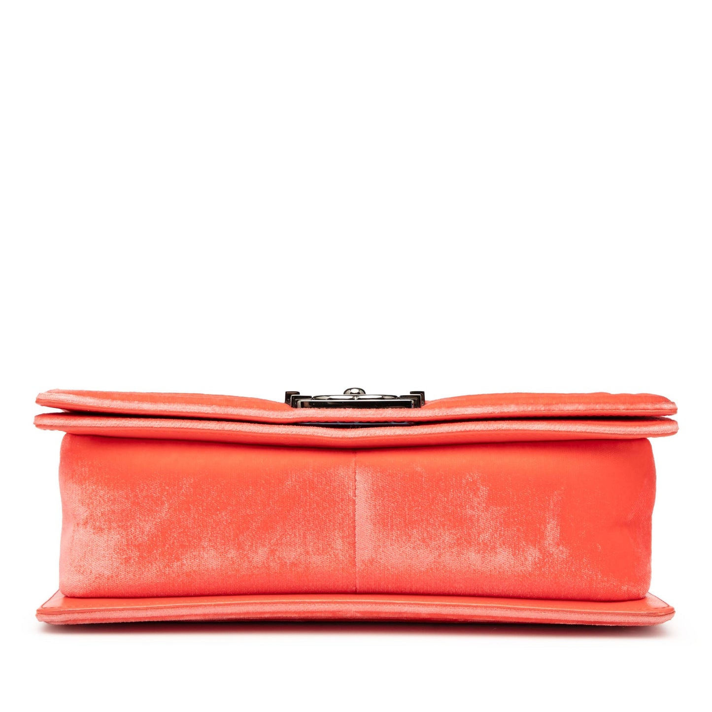 Orange Chanel Old Medium Quilted Velvet Boy Flap Crossbody Bag