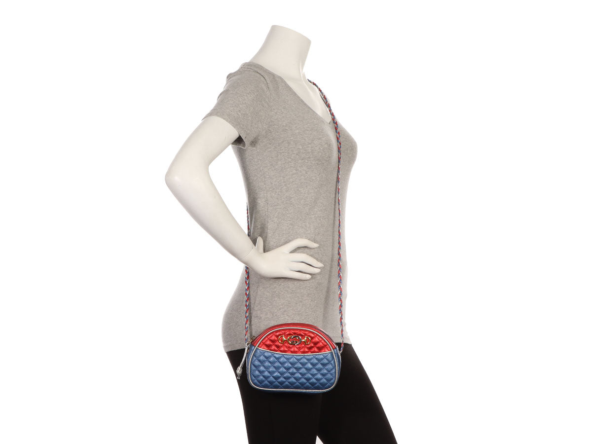 Gucci Mini Quilted Metallic Trapuntata Crossbody Bag