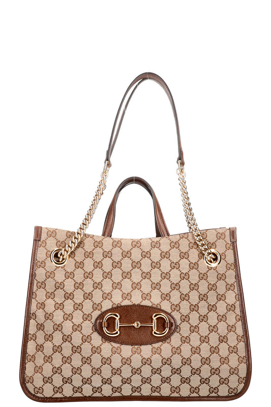 GUCCI Large Horsebit 1955 Tote Bag GG Canvas