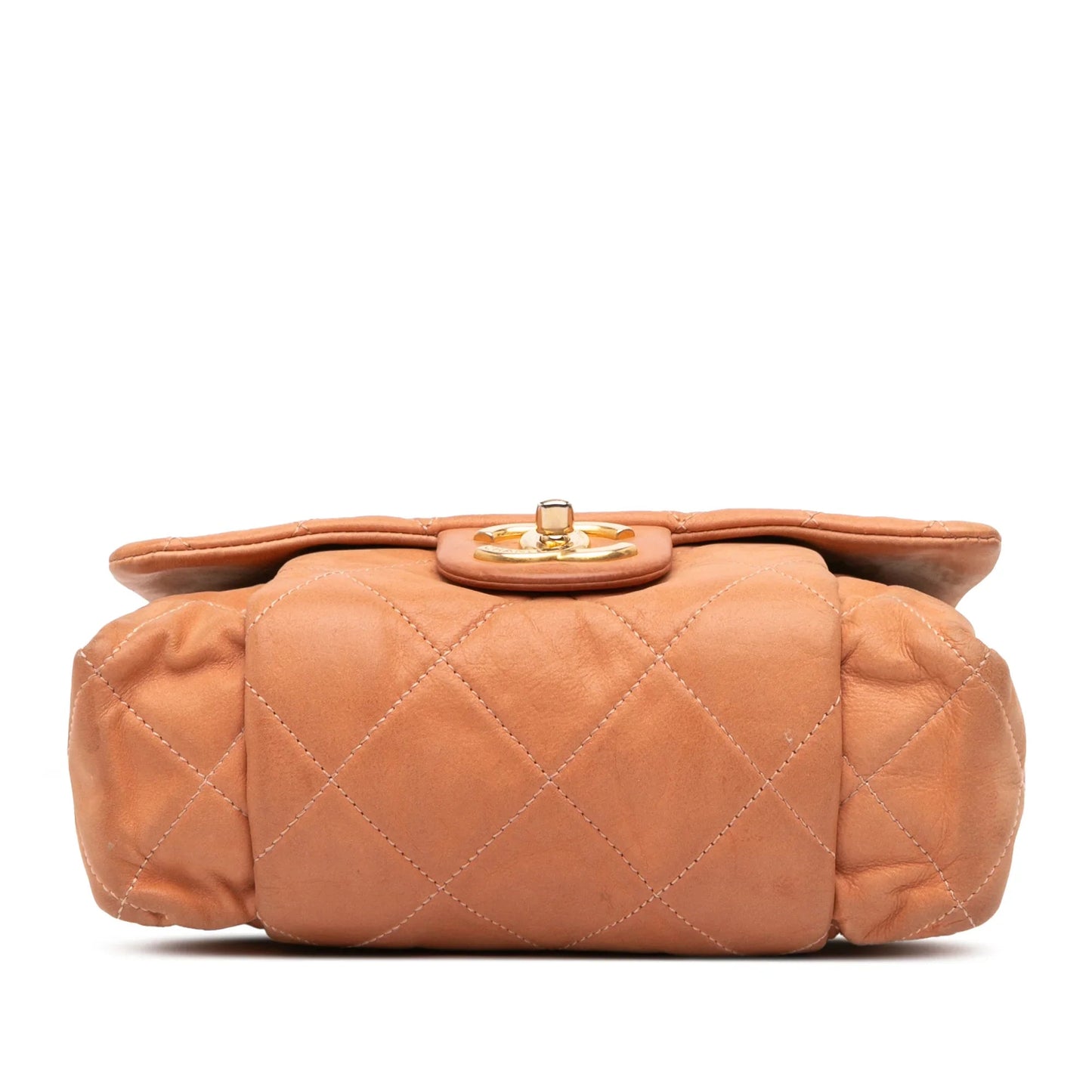 Orange Chanel Small Aged Calfskin Chic Quilt Flap Shoulder Bag