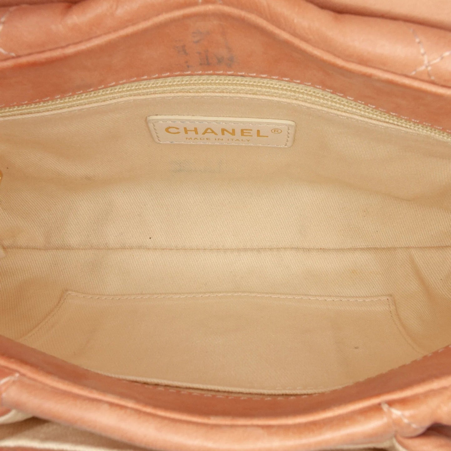 Orange Chanel Small Aged Calfskin Chic Quilt Flap Shoulder Bag
