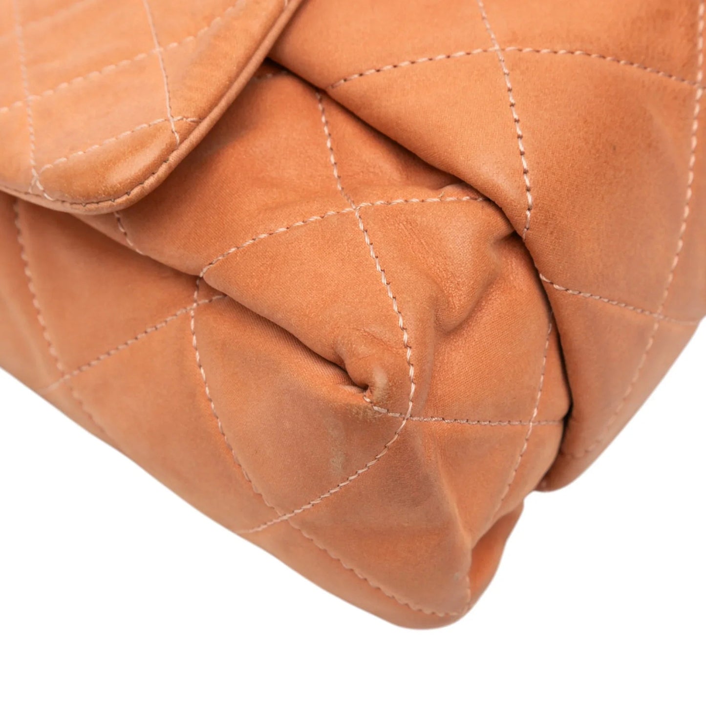 Orange Chanel Small Aged Calfskin Chic Quilt Flap Shoulder Bag