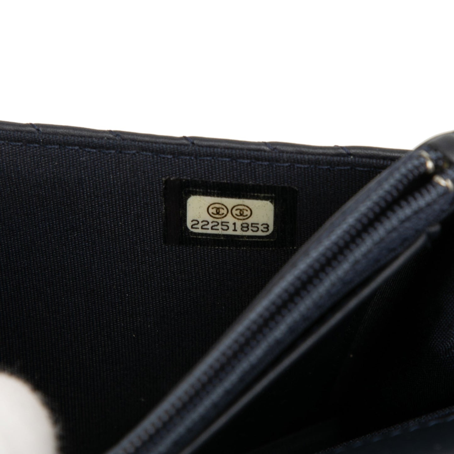 Blue Chanel Chevron Lambskin Boy Wallet on Chain Crossbody Bag