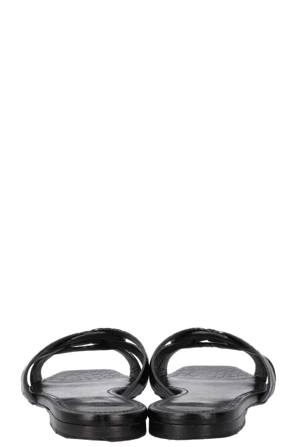 SAINT LAURENTS Tribute Flats Croco Black