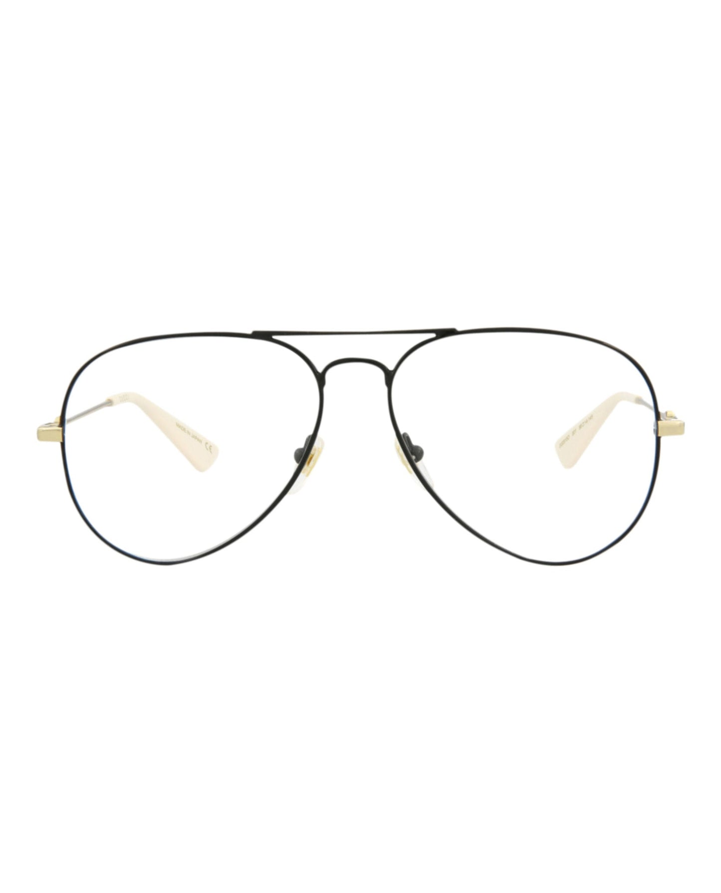 Gucci Mens Aviator Black Gold Transparent Fashion Designer Eyewear