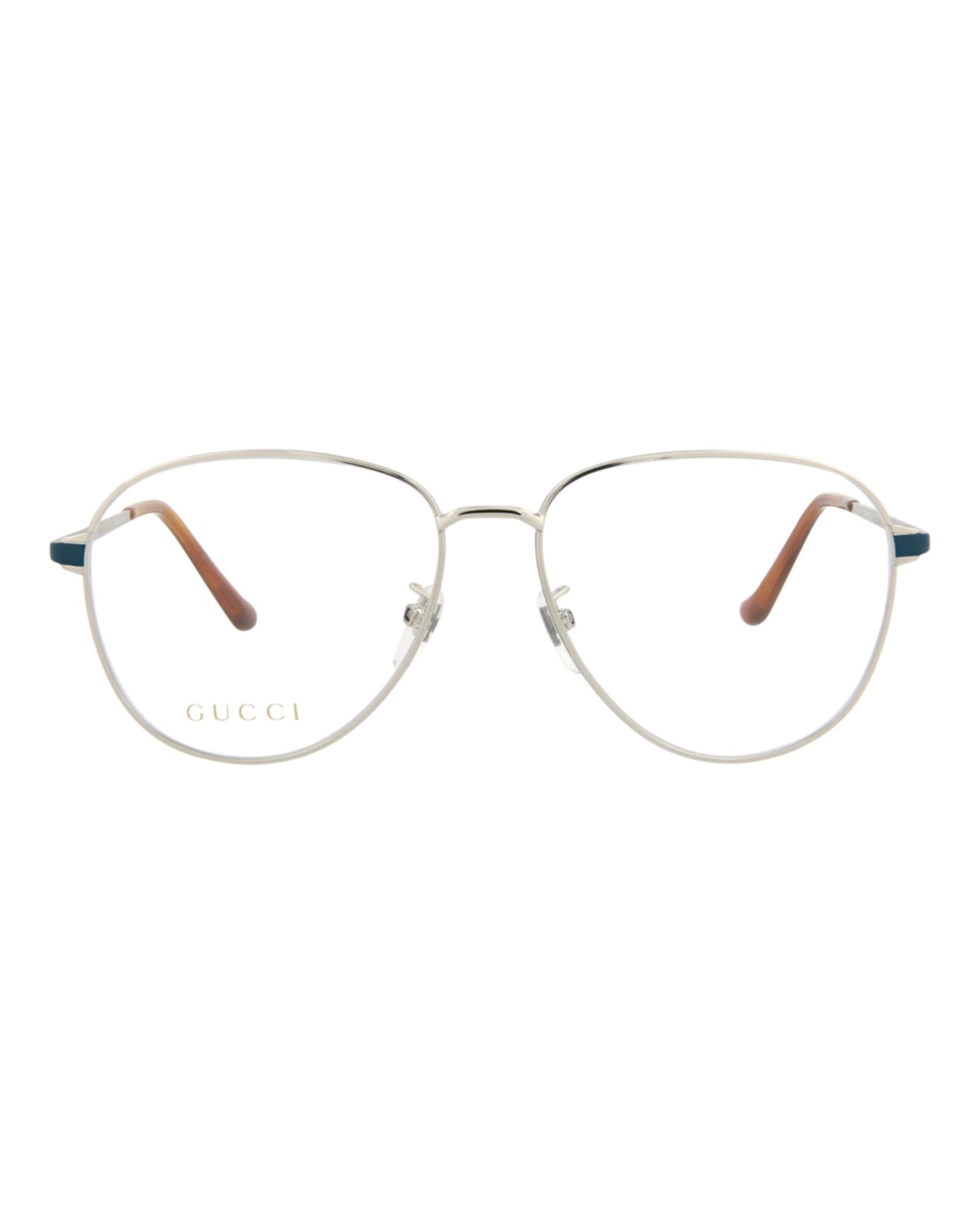 Gucci Mens Aviator Silver Green Transparent Fashion Designer Eyewear