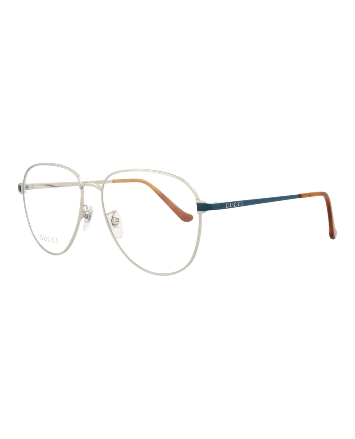 Gucci Mens Aviator Silver Green Transparent Fashion Designer Eyewear
