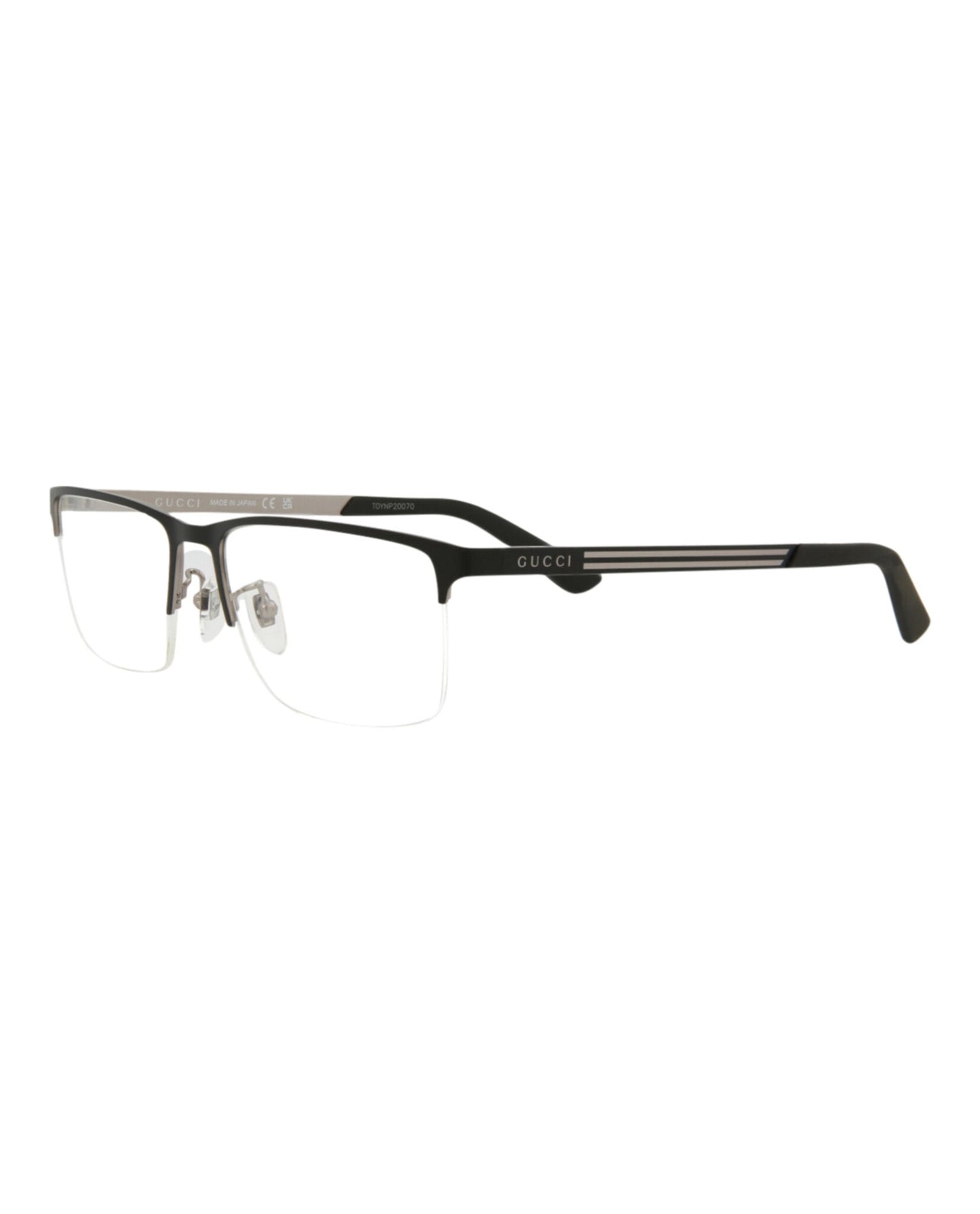 Gucci Mens Square/Rectangle Black Black Transparent Fashion Designer Eyewear