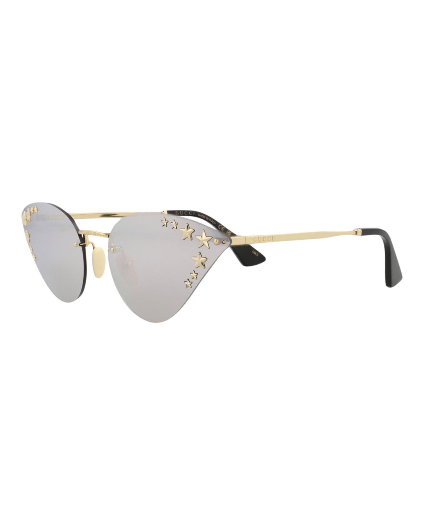Gucci Womens Cat Eye Gold Gold Silver Fashion Designer Eyewear