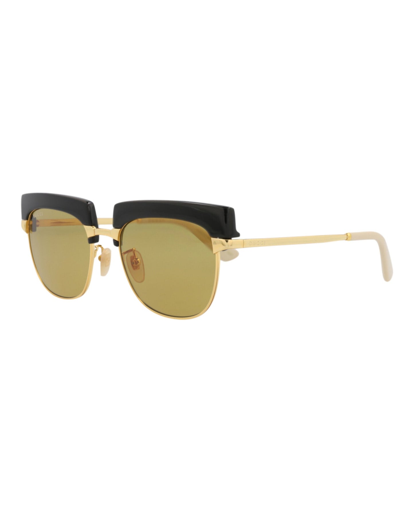 Gucci Mens Square/Rectangle Gold Gold Brown Fashion Designer Eyewear
