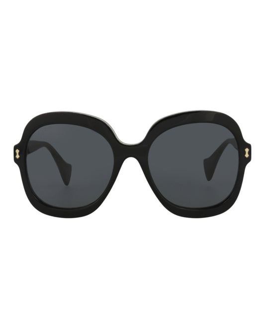 Gucci Womens Round/Oval Black Black Grey Fashion Designer Eyewear