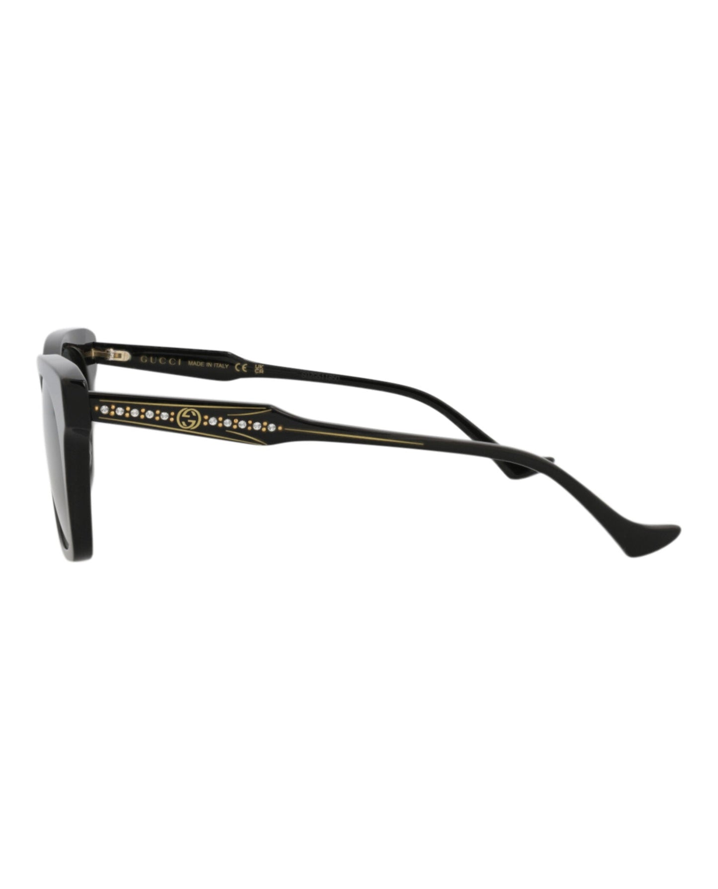 Gucci Womens Cat Eye Black Black Grey Fashion Designer Eyewear