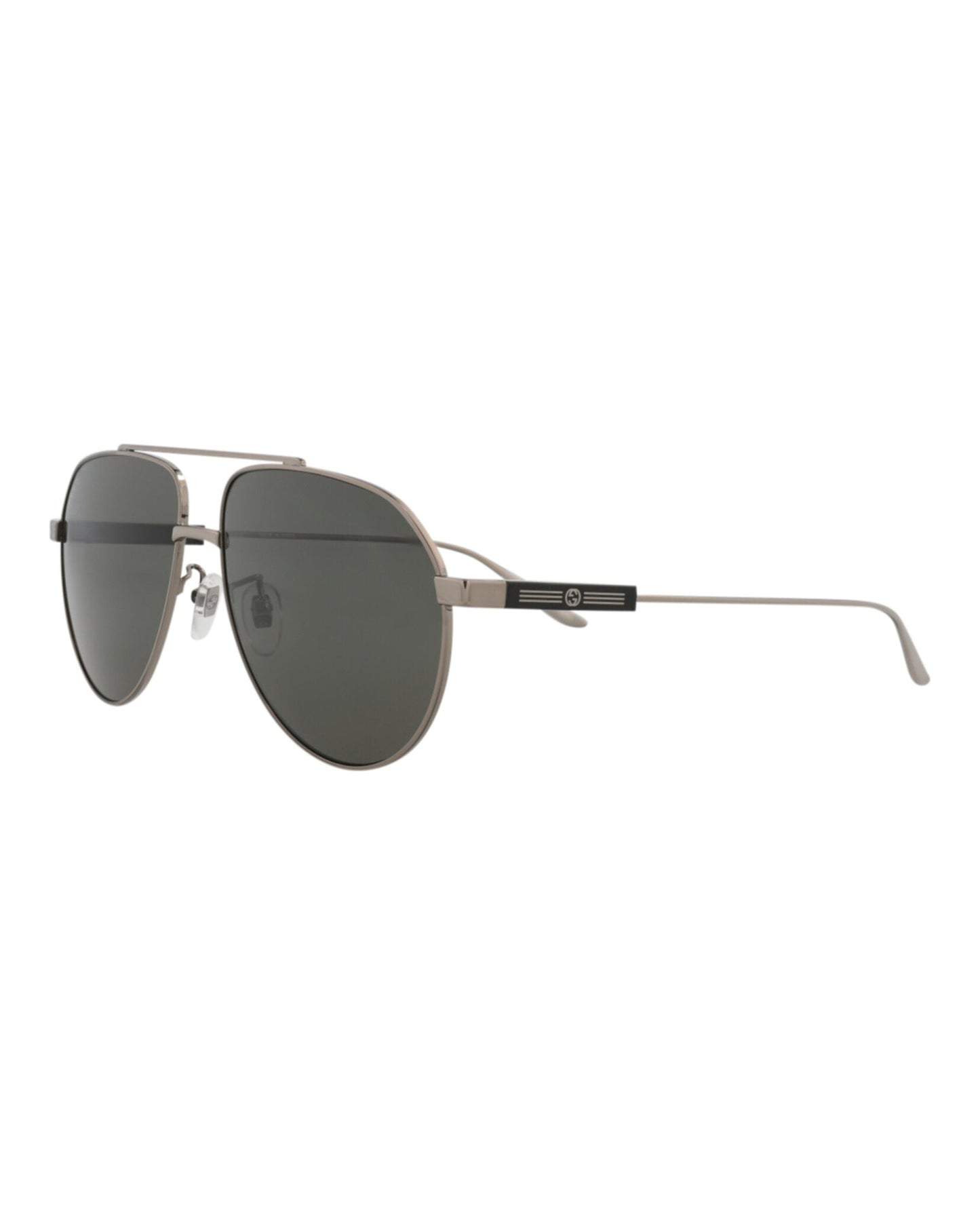 Gucci Mens Aviator Ruthenium Ruthenium Grey Fashion Designer Eyewear