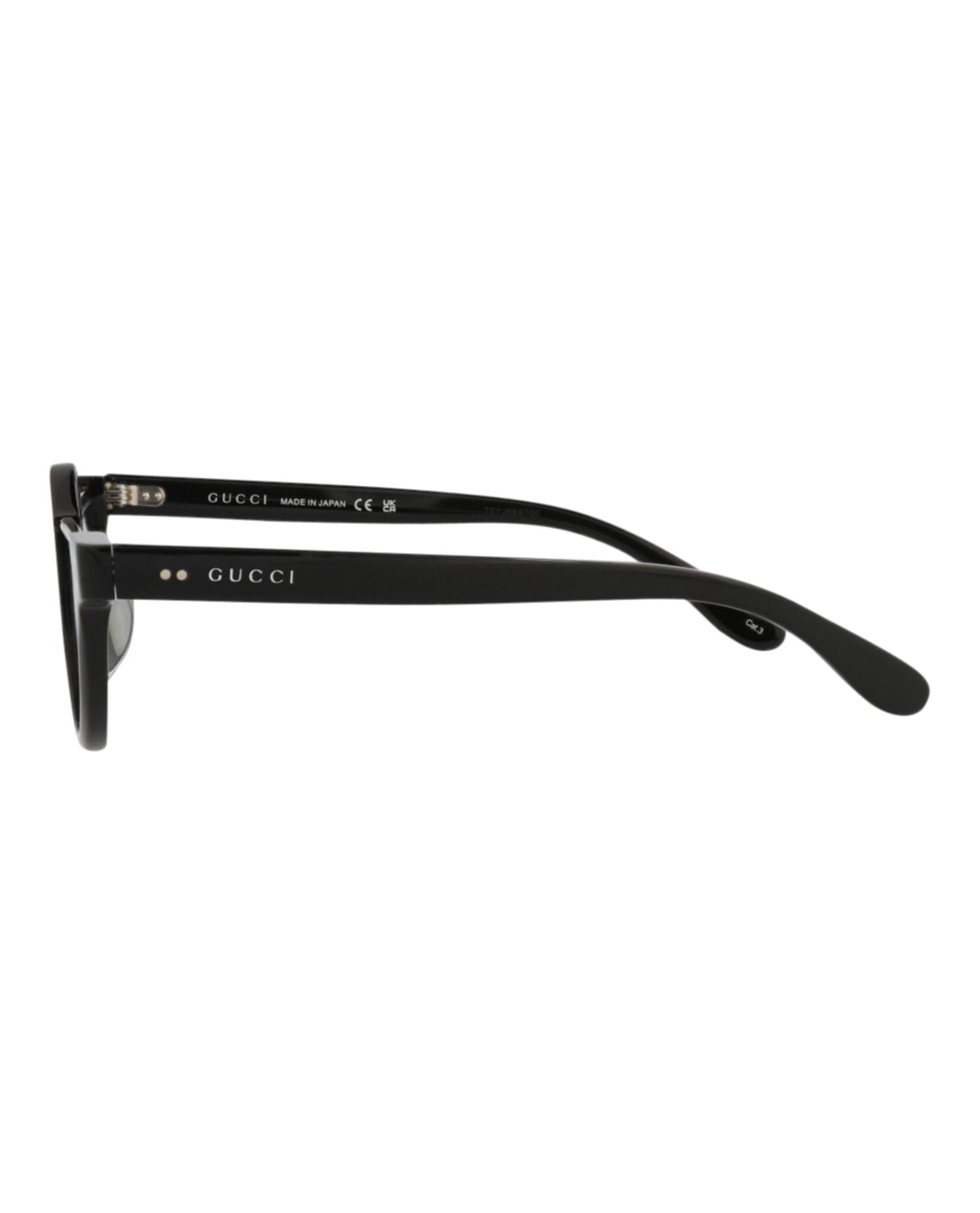 Gucci Womens Round/Oval Black Black Silver Fashion Designer Eyewear