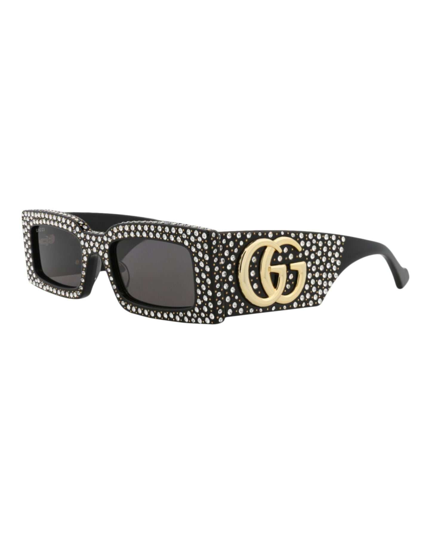 Gucci Womens Square/Rectangle Black Black Grey Fashion Designer Eyewear