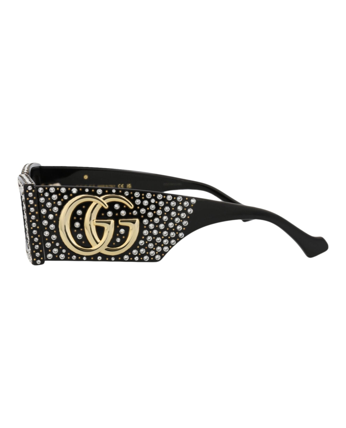 Gucci Womens Square/Rectangle Black Black Grey Fashion Designer Eyewear