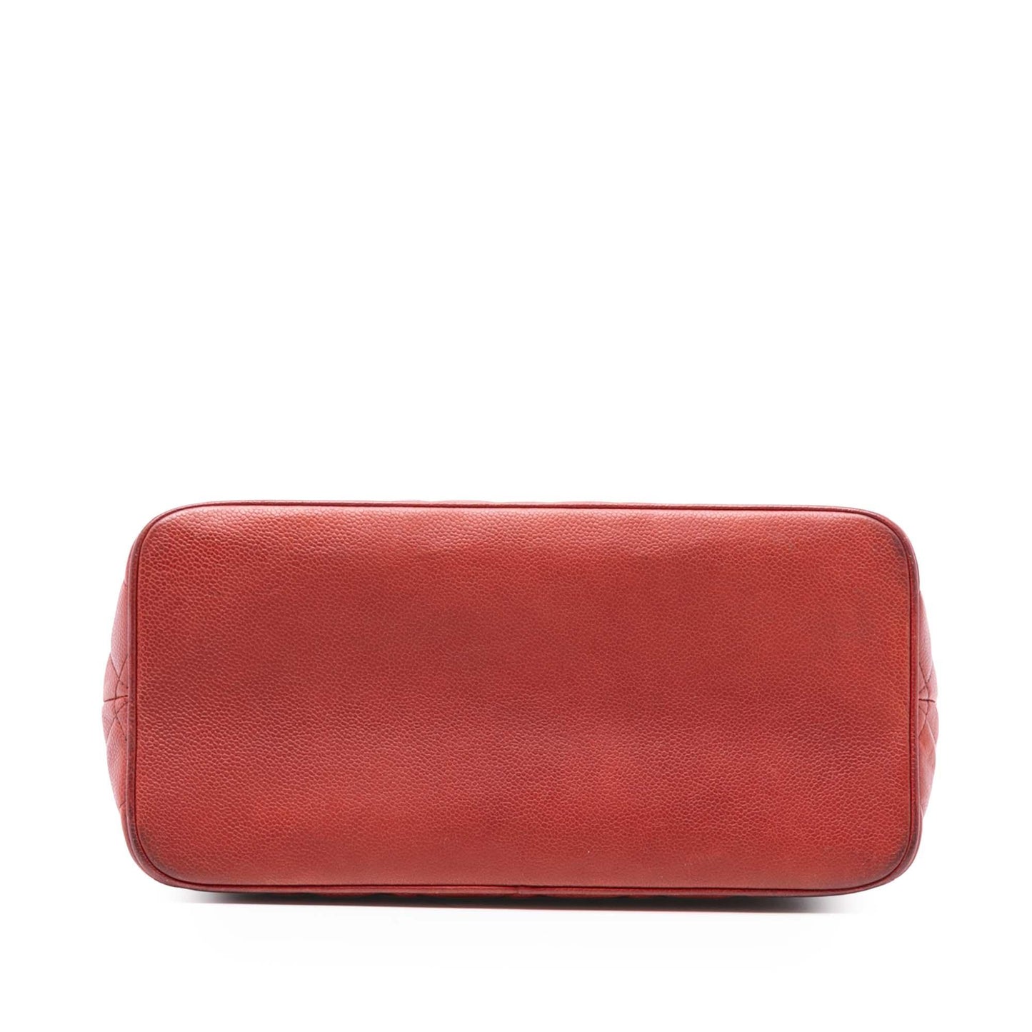 Red Chanel Caviar Medallion Tote