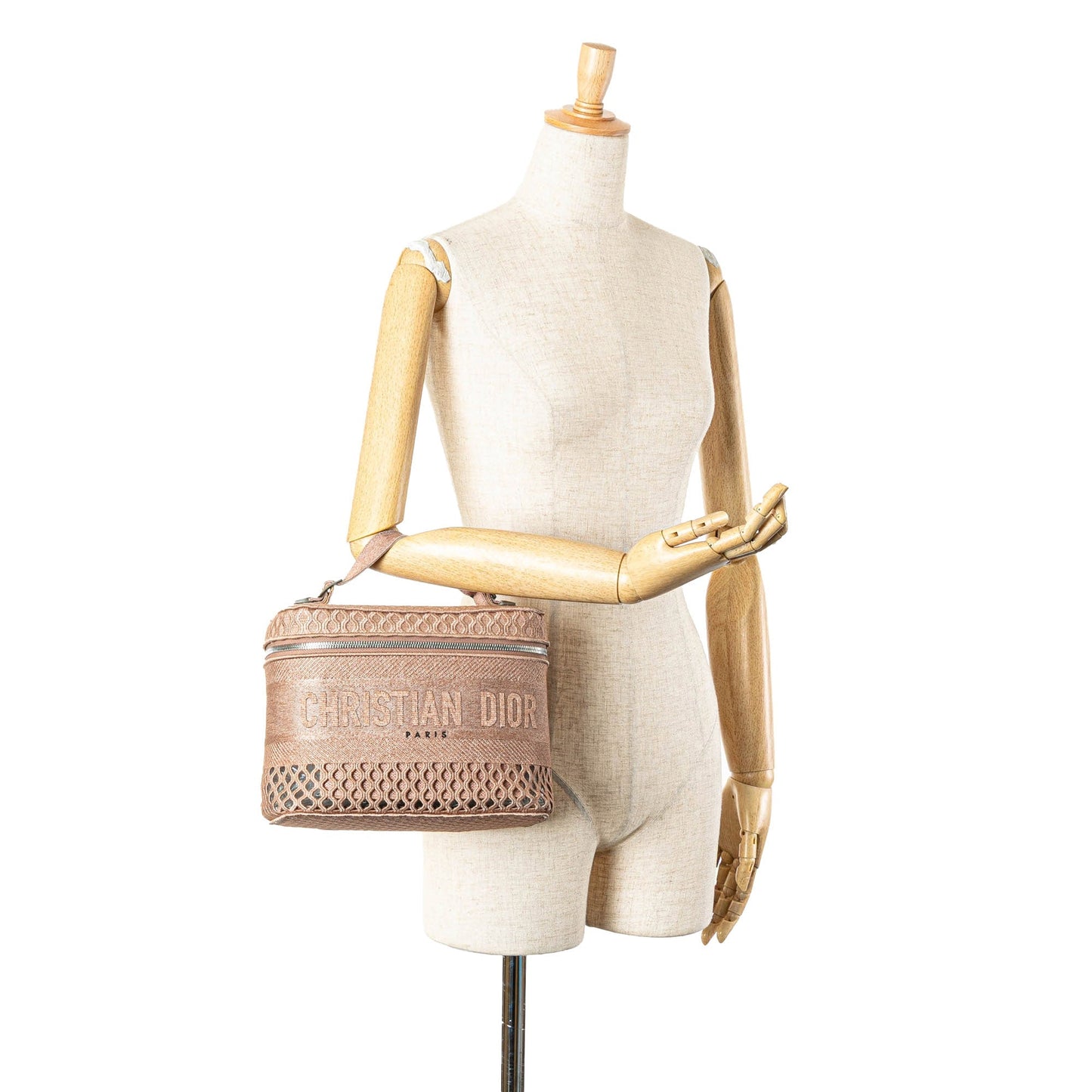 Pink Dior Mesh Embroidered Diortravel Vanity Case