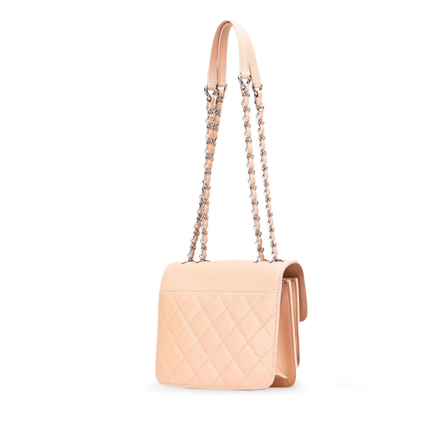 Pink Chanel Mini Quilted Caviar CC Box Flap Shoulder Bag