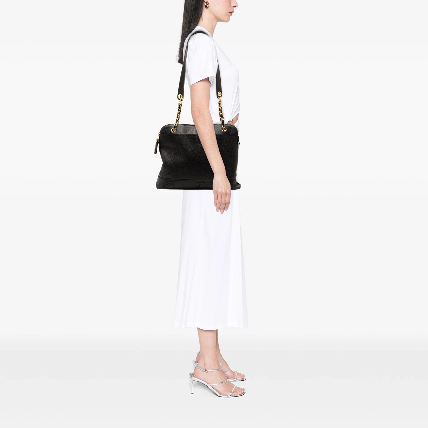 Black Chanel Triple CC Caviar Shoulder Bag