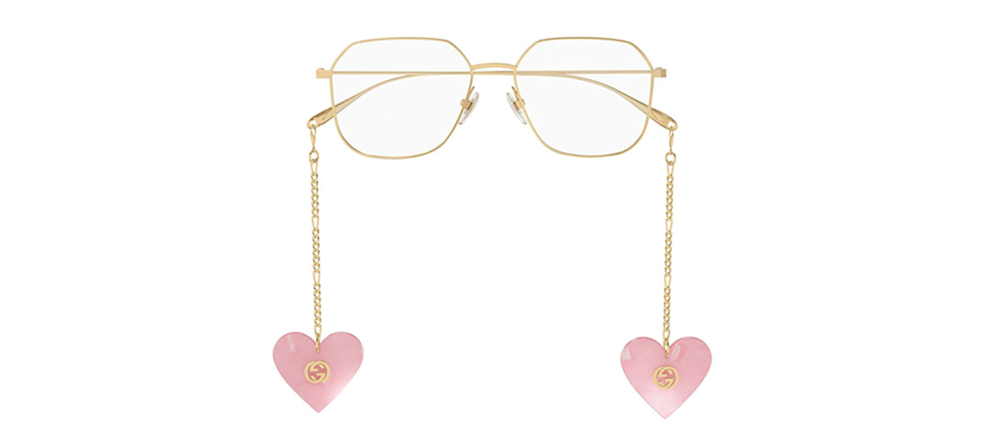 Gucci GG 1032O 001 Round Metal Gold Eyeglasses with Transparent Demo Lens