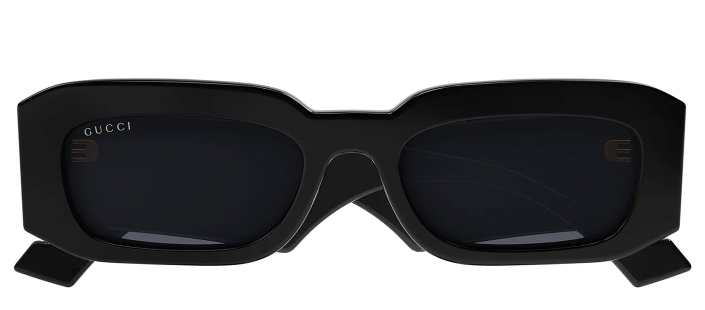 Gucci GG 1426S 001 Rectangle Plastic Black Sunglasses with Grey Lens
