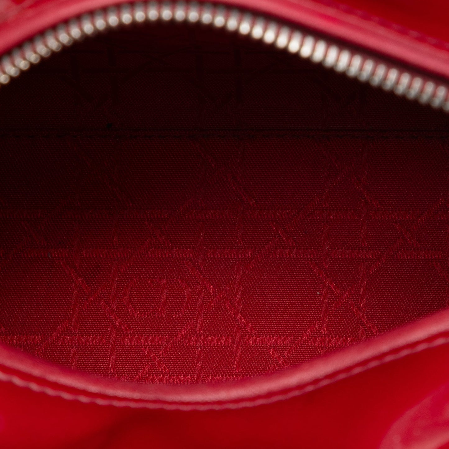 Red Dior Medium Patent Cannage Lady Dior Satchel