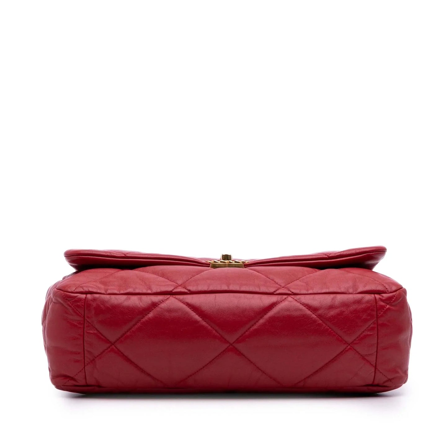 Red Chanel Maxi Lambskin 19 Flap Satchel