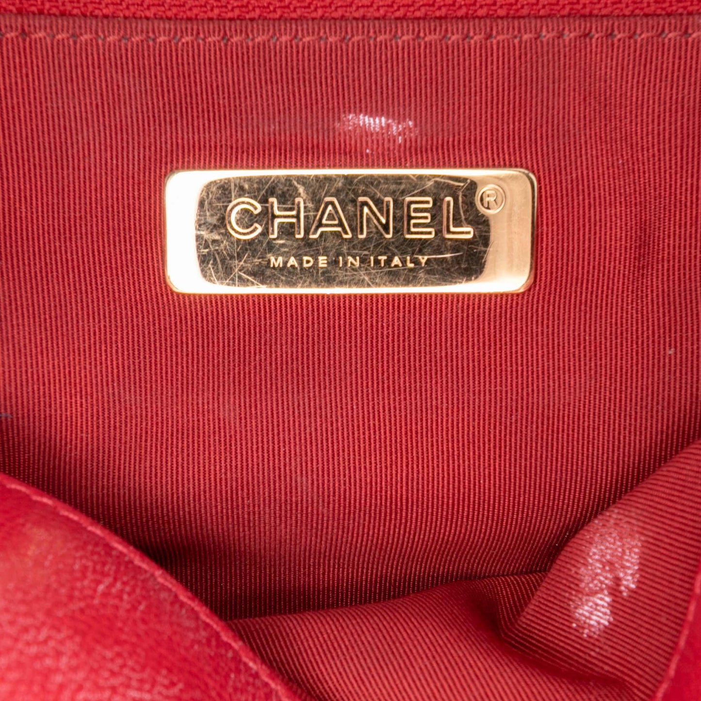Red Chanel Maxi Lambskin 19 Flap Satchel