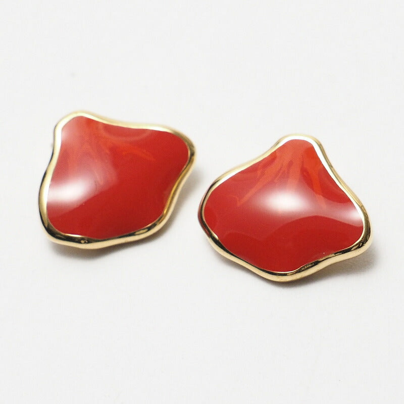 Dior Earring Gold Plated, Resin Orange Seashell motif   Shell Women