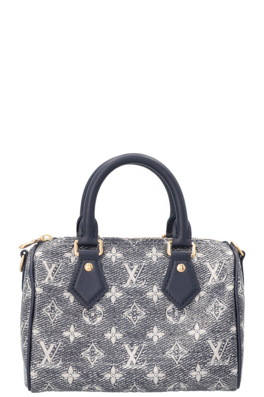 LOUIS VUITTON Speedy 20 Jacquard Canvas Navy Silver